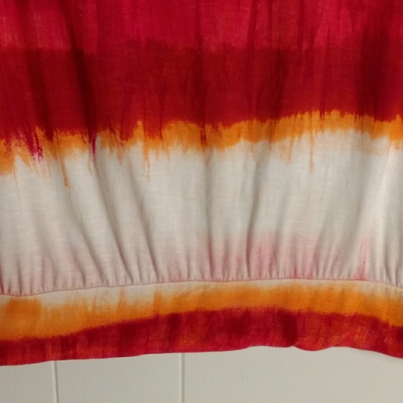 Chico's size 3 orange / pink / White Stripes - Picture 4 of 6